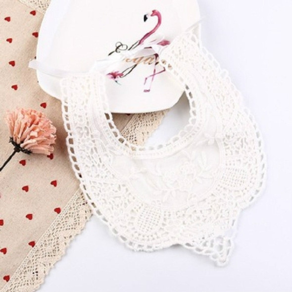 Cotton Lace Female Baby Bib Princess Bib Saliva Towel 360 Degree Rotation Child Fake Collar Decoration, Color:Mesh Lace Beige