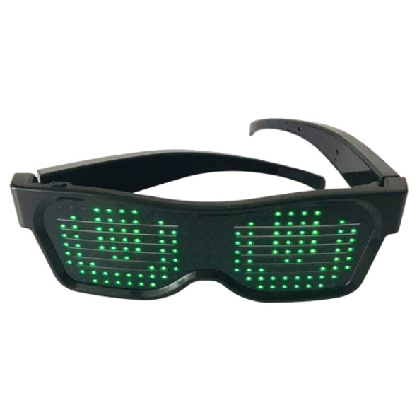 Night Club Bar Disco LED Light-emitting USB Charging Shutter APP Bluetooth Glasses (Green)