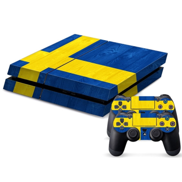 Swidish Flag Pattern Decal Stickers for PS4 Game Console