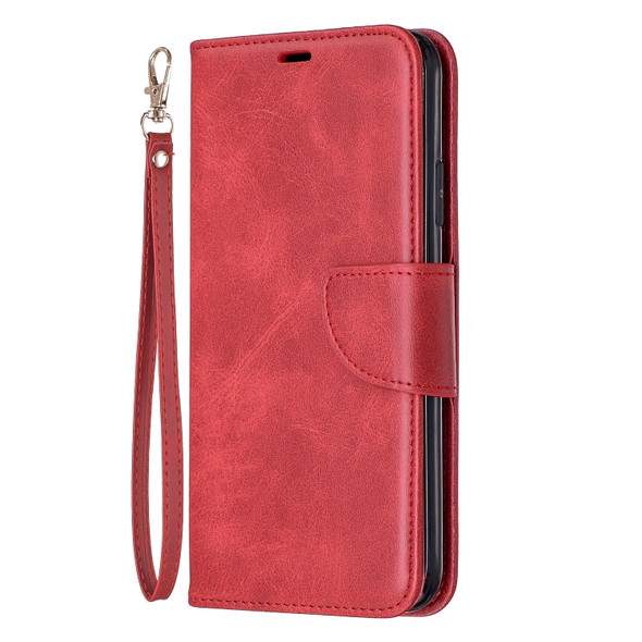 Retro Lambskin Texture Pure Color Horizontal Flip PU Leather Case for iPhone 11 Pro Max, with Holder & Card Slots & Wallet & Lanyard(Red)