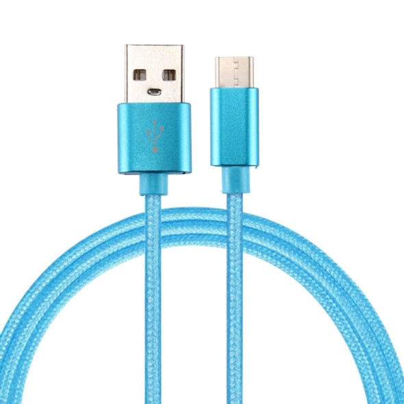 Knit Texture USB to USB-C / Type-C Data Sync Charging Cable, Cable Length: 50cm, For Galaxy S8 & S8 + / LG G6 / Huawei P10 & P10 Plus / Oneplus 5 / Xiaomi Mi6 & Max 2 /and other Smartphones(Blue)