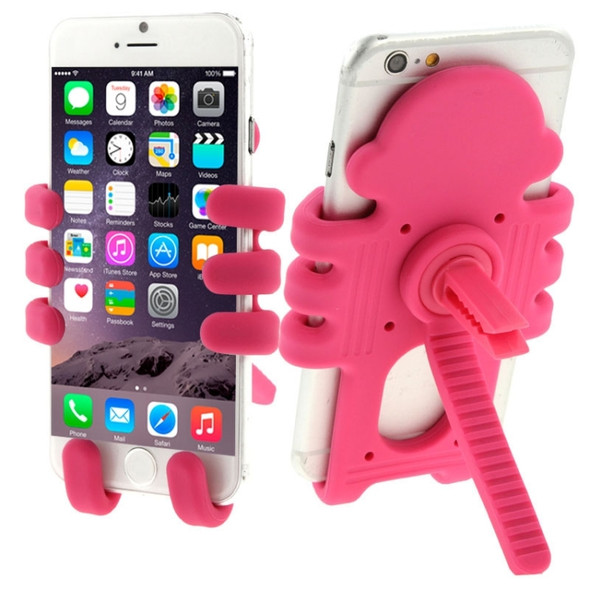 Monkey Style Air Vent Car Mount Silicone Variety Holder, For iPhone, Galaxy, Sony, Lenovo, HTC, Huawei, and other Smartphones(Magenta)