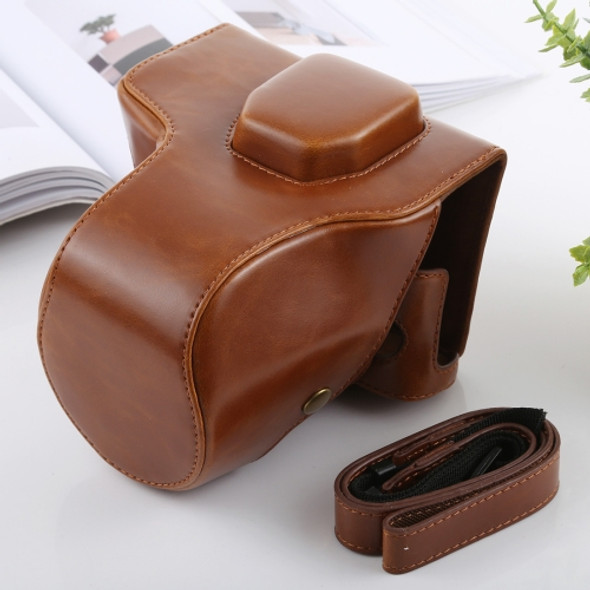 Full Body Camera PU Leather Case Bag with Strap for FUJIFILM X-T3(Brown)