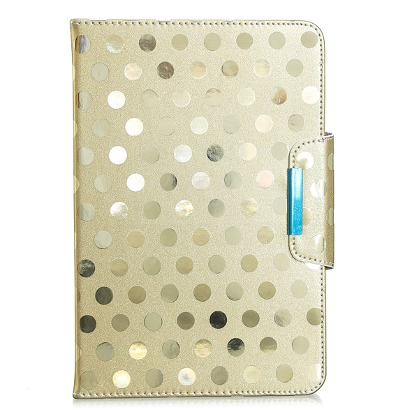 For 7 inch Universal Tablet Solid Color Wave Point Horizontal Flip Leather Case, with Holder(Golden)