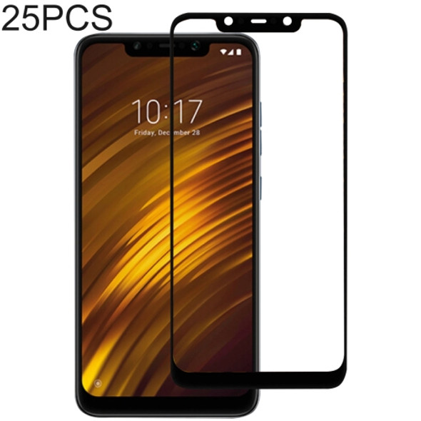 25 PCS Full Glue Full Cover Screen Protector Tempered Glass film for Xiaomi Pocophone F1