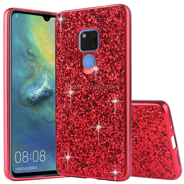 Glittery Powder Shockproof TPU Case for Huawei Mate 20(Red)