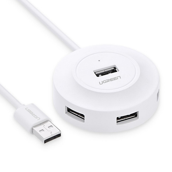 UGREEN 4 Ports USB 2.0 HUB Splitter for Mac, Windows, Linux Systems PC  / Tablets, Cable Length: 50cm(White)