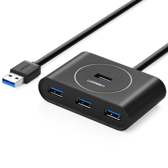 UGREEN Portable Super Speed 4 Ports USB 3.0 HUB Cable Adapter, Not Support OTG, Cable Length: 2m(Black)