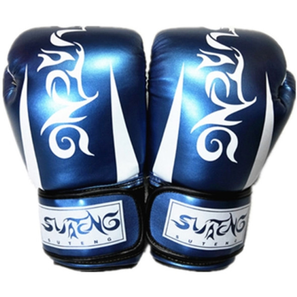 SUTENG Pearl Light Loaded PU Leather Fitness Boxing Gloves for Adults(Blue)