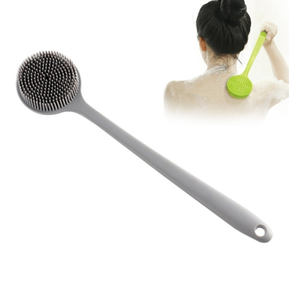 Long Handle Silicone Bath Massage Shower Brush(Light Grey)