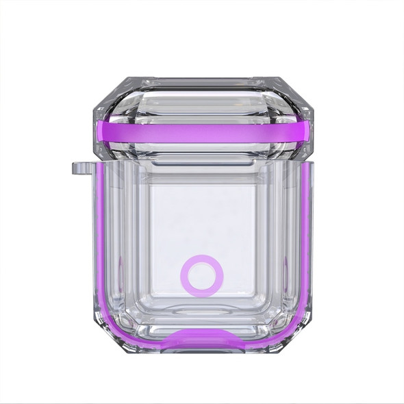 Wireless Earphones Charging Box Transparent TPU Protective Case for Apple AirPods 1 / 2(Light Purple)