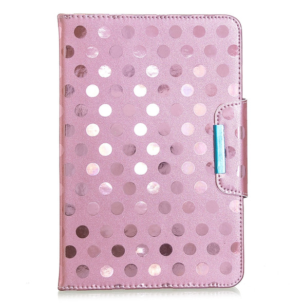 For 7 inch Universal Tablet Solid Color Wave Point Horizontal Flip Leather Case, with Holder(Rose Gold)