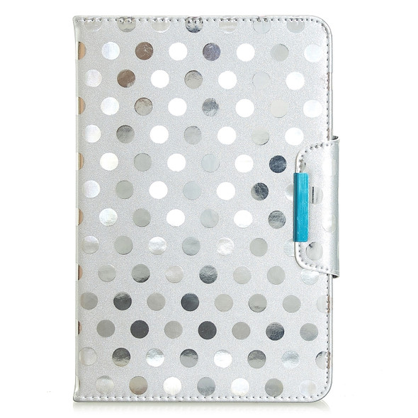 For 8 inch Universal Tablet Solid Color Wave Point Horizontal Flip Leather Case, with Holder(Silver)