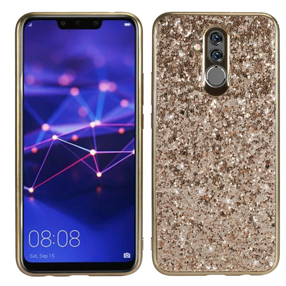 Glittery Powder Shockproof TPU Case for Huawei Mate 20 Lite / Maimang 7 (Gold)