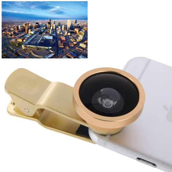 HE-22 Universal Super Wide 0.4X Lens with Clip, For iPhone, Galaxy, Sony, Lenovo, HTC, Huawei, Google, LG, Xiaomi and other Smartphones(Gold)