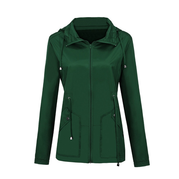 Raincoat Waterproof Clothing Foreign Trade Hooded Windbreaker Jacket Raincoat, Size: XXXL(Green)