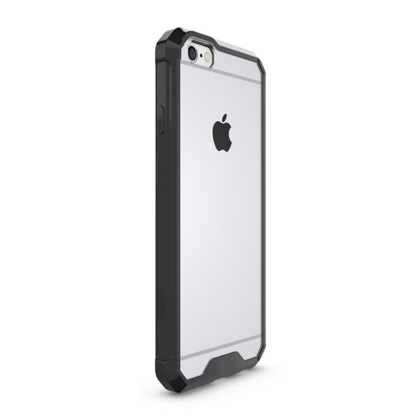 For iPhone 6 & 6s Shockproof Acrylic + TPU Transparent Armor Protective Case (Black)
