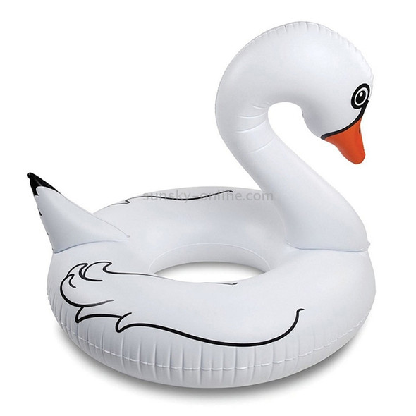 Swan Shaped Inflatable Floating Swimming Safety Pool Ring, Inflated Size: 120cm (White)