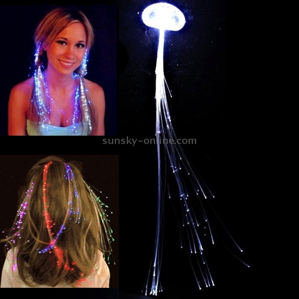 Cool White Color Braid Luminous Pigtail Hair Clips LED Light Fiber for KTV / Bars / Clubs / Christmas Activities (Random Color Delivery)(White)