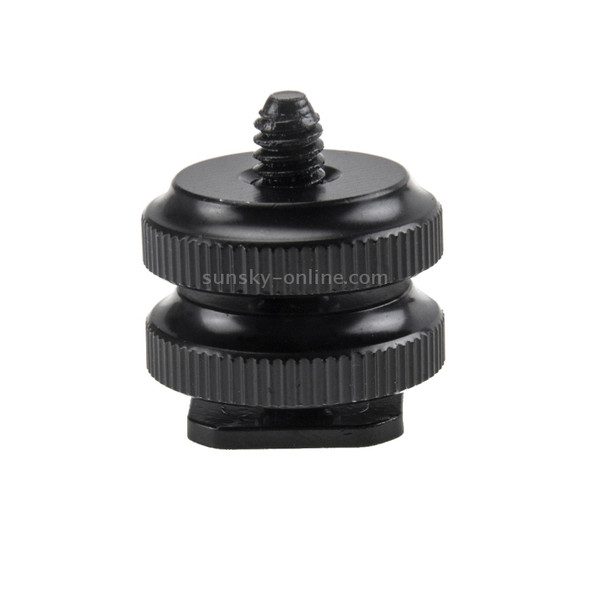 Reinforced Hot Shoe Aluminum Alloy 1/4 inch Screw Adapter with Double Nut for DSLR Cameras, GoPro HERO5 /4 /3+ /3 /2 /1