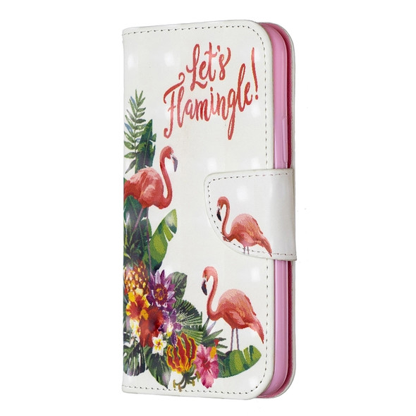 3D Colored Drawing Pattern Horizontal Flip Leather Case for iPhone 11 Pro, with Holder & Card Slots & Wallet(English Flamingo)