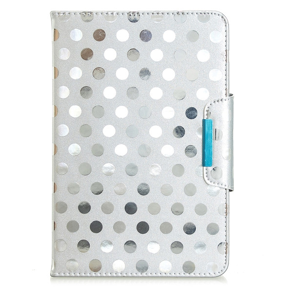 For 10 inch Universal Tablet Solid Color Wave Point Horizontal Flip Leather Case, with Holder(Silver)