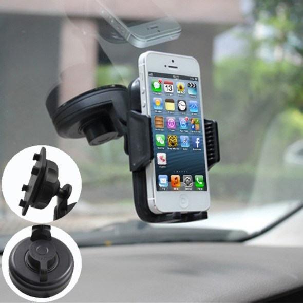 Suction Cup 360 Degree Rotatable Car Holder, For iPhone, Galaxy, Huawei, Xiaomi, LG, HTC and Other Smart Phones(Black)