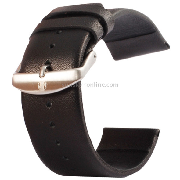 Kakapi for Apple Watch 38mm Subtle Texture Brushed Buckle Genuine Leather Watchband, Only Used in Conjunction with Connectors (S-AW-3291)(Black)