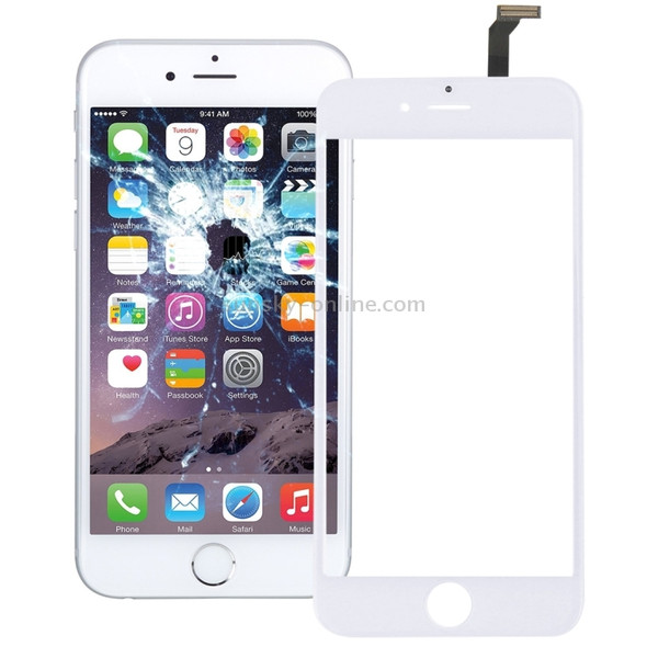 10 PCS 2 in 1 for iPhone 6 (Front Screen Outer Glass Lens + Flex Cable)(White)