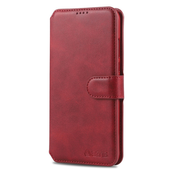 For Huawei P30 Lite / nova 4e AZNS Calf Texture Magnetic Horizontal Flip PU Leather Case with Holder & Card Slots & Photo Frame(Red)