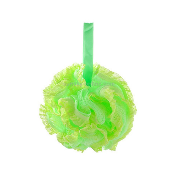 Thicken Lace Polyfoam Bath Ball Bath Flower with Rope(Green )