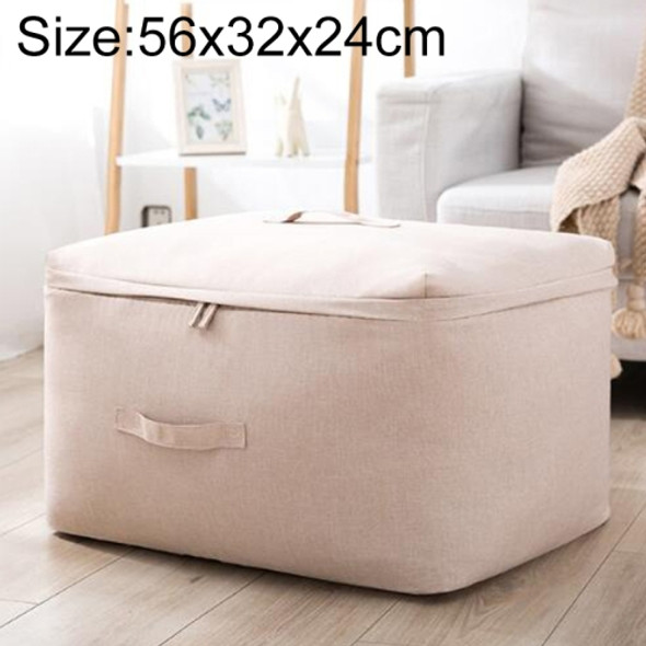 Portable Cationic Quilt Storage Bag Folding Wardrobe Clothing Storage Bag, Size:M 56x32x24cm(Cream )