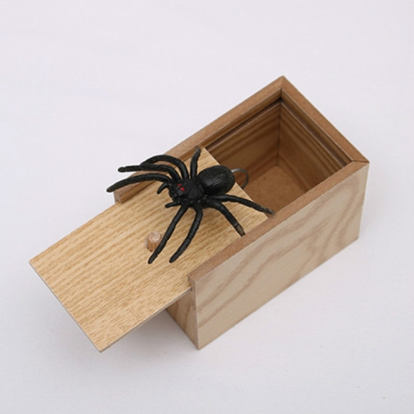 3 PCS April Fools Day Gift Wooden Prank Toy Spoof Spider Box(Yellow Box)