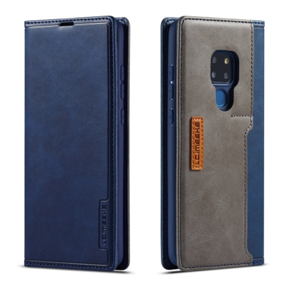 For Huawei Mate 20 LC.IMEEKE LC-001 Series PU + TPU Color Matching Frosted Horizontal Flip Leather Case with Holder & Card Slot(Blue)