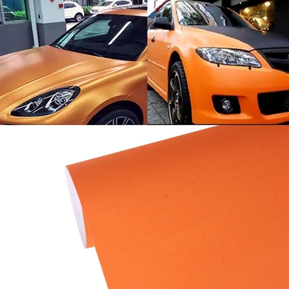 7.5m * 0.5m Grind Arenaceous Auto Car Sticker Pearl Frosted Flashing Body Changing Color Film for Car Modification and Decoration(Orange)