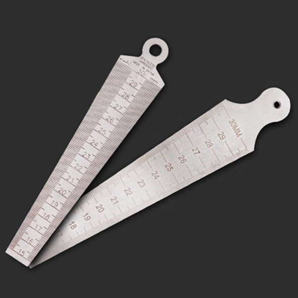 Wedge Feeler Gap 15-30mm Stainless Steel Ruler Inspection Taper Gauge Metric Imperial Measure Tool