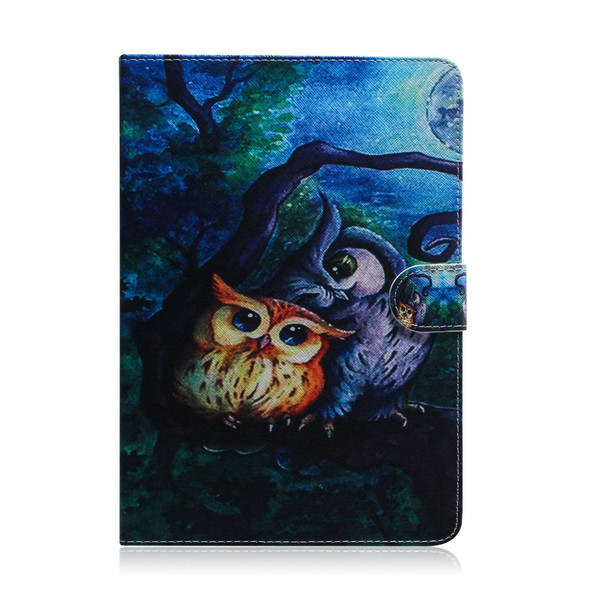 For  iPad 10.2 / 10.5 / Air 2019 3D Colored Drawing Horizontal Flip Leather Case with Holder & Card Slots & Wallet(Oil Painting Owl)