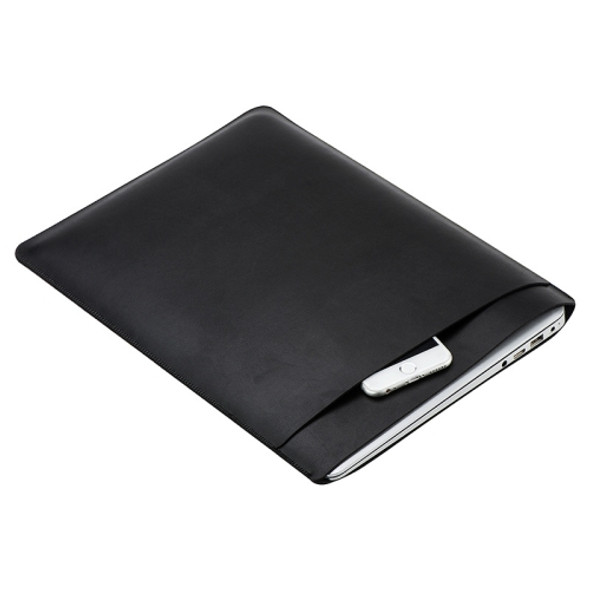 Laptop PU Leather Double Inner Bag for MacBook 12 inch(Black)
