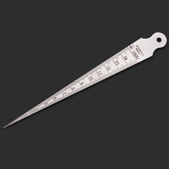 Wedge Feeler Gap 1-15mm Thin Stainless Steel Ruler Inspection Taper Gauge Metric Imperial Measure Tool