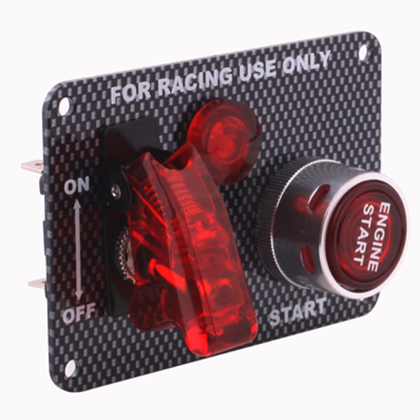 Carbon Fiber Flip-up Start Ignition Switch Panel and Accessories for Racing Sport (DC 12V)