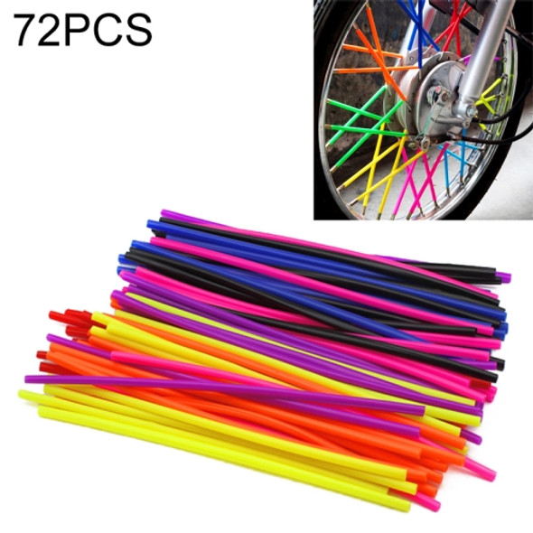72 PCS 17cm Colorful Wheel Modified Spoke Skin Cover Wrap Kit for Pipe Motorcycle / Motocross / Bike