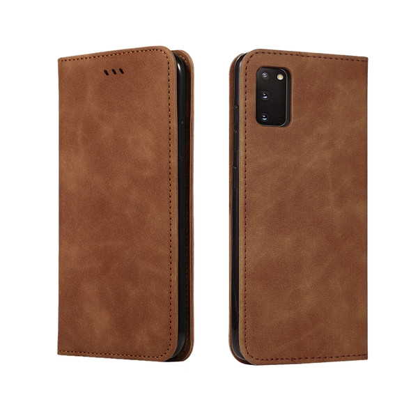For Galaxy S20 Retro Skin Feel Business Magnetic Horizontal Flip Leather Case(Brown)