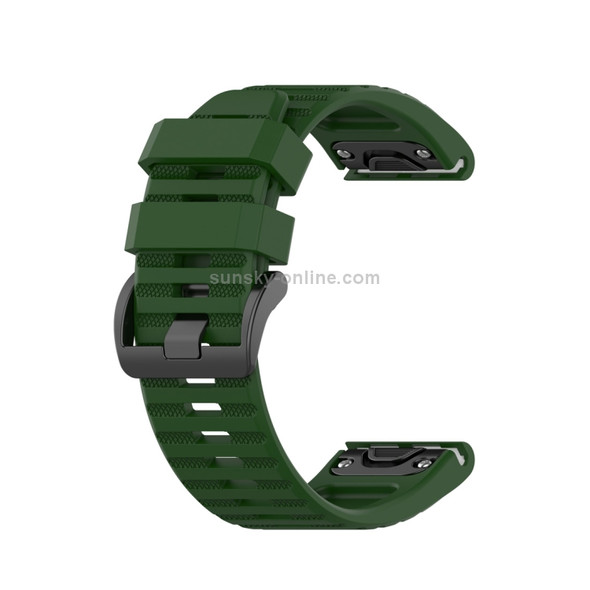 For Garmin Fenix 6 22mm Smart Watch Quick Release Silicon Wrist Strap Watchband(Army Green)