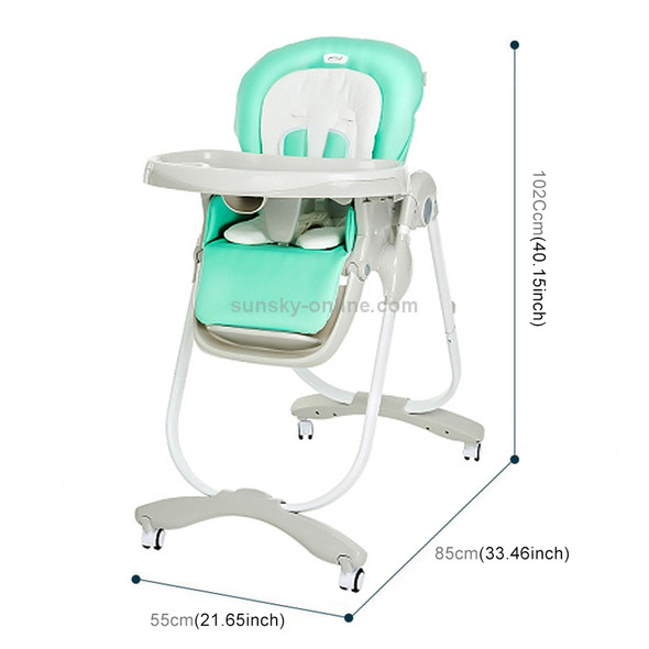 Portable Adjustable Folding Detachable Feeding High Chair(Apple green)