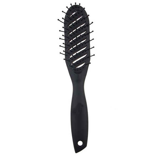 Ribs Curved Household ABS Plastic Massage Hair Styling Comb(Black)