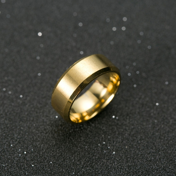2 PCS Ring Men Titanium Black, Ring Size:6(Gold)