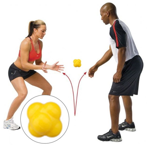 Hexagonal Reaction Ball Quickness and Agility Training Ball, Training Hand and Eye Coordination(Yellow)