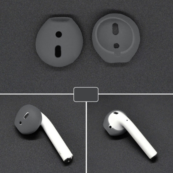 2 PCS Earphone Silicone Ear Caps Earpads for Apple AirPods / EarPods(Grey)