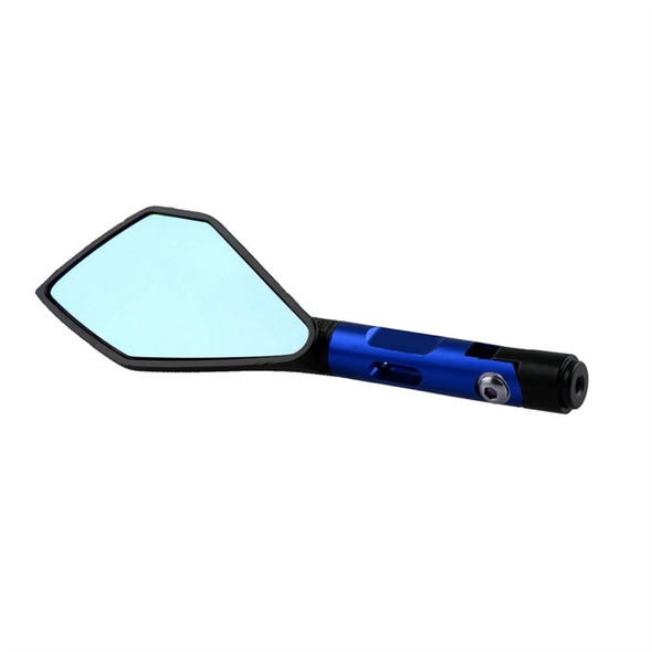 Modified Motorcycle Aluminium Alloy Rhombus Reflective Light Side Rearview Mirror (Blue)