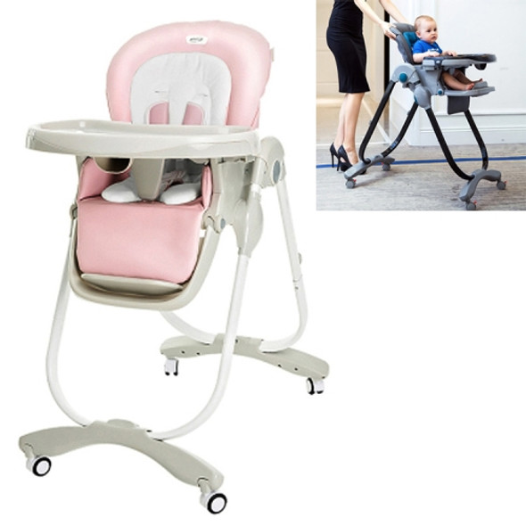 Portable Adjustable Folding Detachable Feeding High Chair(Princess powder)